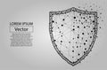 Polygonal security Shield composed from particles vector illustration