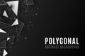 Polygonal shapes. Modern background for your design brochure. Low poly. Black and white triangular forms. Connected lines and dots