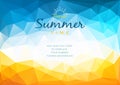 Polygonal shapes Summer time background with text - illustration. Royalty Free Stock Photo