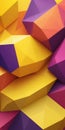 Polygonal Shapes in Yellow and Orchid Royalty Free Stock Photo