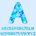 Polygonal snowy alphabet