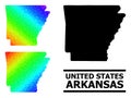 Polygonal Spectrum Map of Arkansas State with Diagonal Gradient