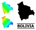 Polygonal Spectrum Map of Bolivia with Diagonal Gradient