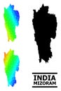 Polygonal Spectrum Map of Mizoram State with Diagonal Gradient