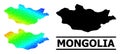 Polygonal Spectrum Map of Mongolia with Diagonal Gradient