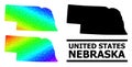 Polygonal Spectrum Map of Nebraska State with Diagonal Gradient