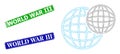 Grunge World War Iii Stamp Seals and Polygonal Mesh Spheric Balls Icon Royalty Free Stock Photo