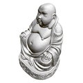 Polygonal statue of Maitreya. 3D. Isometric view Royalty Free Stock Photo