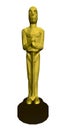 Polygonal statuette Oscar. 3D. Front view. Vector illustration