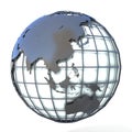 Polygonal style illustration of earth globe, Asia and Oceania view Royalty Free Stock Photo