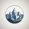 Polygonal-style illustration of a mountain range Royalty Free Stock Photo
