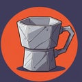 Polygonal, stylized moka pot illustration with sharp edges and geometric facets Royalty Free Stock Photo