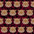 Polygonal tiger pattern background