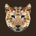 Polygonal tiger, polygon geometric wild animal, vector