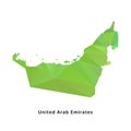 Polygonal United Arab Emirates map, polygon geometric map