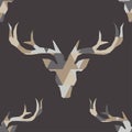 Polygonal vector Deer head. Seamless background. Graphic element for design. Royalty Free Stock Photo