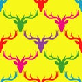 Polygonal vector Deer head. Seamless background. Graphic element for design. Royalty Free Stock Photo