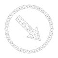 Mesh Vector Down-Right Rounded Arrow Icon