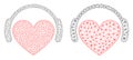 Love Heart Headphones Icon - Vector Triangular Mesh Royalty Free Stock Photo