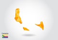 Polygonal vector map of comoros. Royalty Free Stock Photo