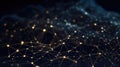 Polygonal visual picture of polygon particle connected across background. AIG35.