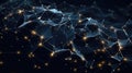 Polygonal visual picture of polygon particle connected across background. AIG35.