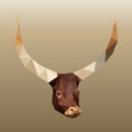 Polygonal watusi bull, polygon triangle head animal, vector Royalty Free Stock Photo