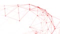 Polygonal white background with connecting dots and lines. Network connection structure. Plexus effect. 3d rendering Royalty Free Stock Photo