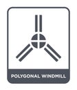 polygonal windmill icon in trendy design style. polygonal windmill icon isolated on white background. polygonal windmill vector Royalty Free Stock Photo