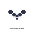 polygonal wings icon on white background. Simple element illustration from geometry concept Royalty Free Stock Photo
