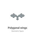 Polygonal wings outline vector icon. Thin line black polygonal wings icon, flat vector simple element illustration from editable