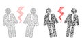 Polygonal Wire Frame Mesh Businessmen Conflict and Mosaic Icon