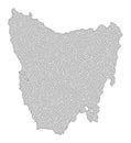 Polygonal Wire Frame Mesh High Resolution Raster Map of Tasmania Island Abstractions