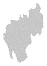 Polygonal Wire Frame Mesh High Resolution Raster Map of Tripura State Abstractions