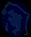 Polygonal Wire Frame Mesh Vector Abstract Map of Bora-Bora