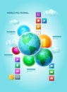 Polygonal World Infographic Royalty Free Stock Photo