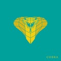 Polygonal yellow cobra icon.