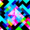 Polygons psychedelic colored geometric background pixels Royalty Free Stock Photo