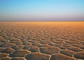 Salt flat polygons in desert