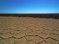 Salt flat polygons in desert