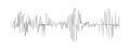 Polygraph or seismometer diagram. Seismogram or lie detector graph. Ground motion, sound or pulse record waveform