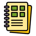 Polygraphy notebook icon color outline vector Royalty Free Stock Photo
