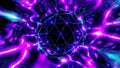 polyhedral kinetic ball on blue violet abstract space galaxy background vj loop