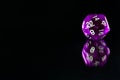 A polyhedral twenty sided die used for role playing games such a