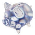 Polymath (POLY) Clear Glass piggy bank with decreasing piles of crypto coins.