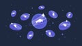 Polymath POLY coins falling from the sky. POLY cryptocurrency concept banner background