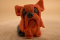 Polymer clay dog close-up