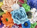 Polymer clay decorative flowers bouquet background