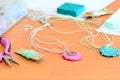 Polymer clay jewelry pendants. Tools and materials to create women`s jewelry from polymer clay. Home based business ideas