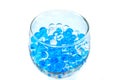 Polymer gel. Gel balls. balls of blue and transparent hydrogel,